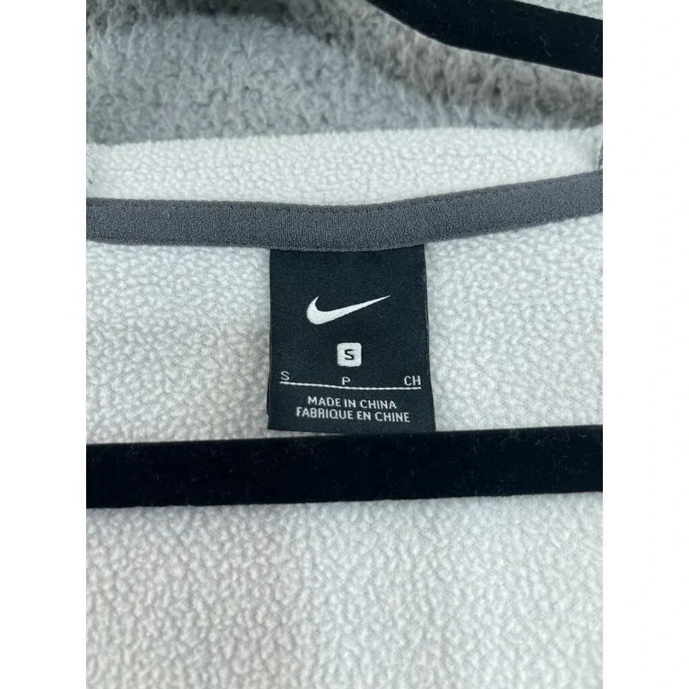 Nike Hoodie Small Gray White Blue Half Zip Color Block Pocket‎